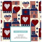  ваш заказ David teki стиль z100% хлопок America -na Heart многоцветный примерно 45.7×53.3cm David Textiles 100% Cot