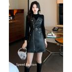 ワンピース レディース PUレザーワ�