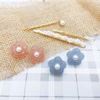 Yahoo! Yahoo!ショッピング(ヤフー ショッピング)ピアス レディース フラワー ピアス シンプル 可愛いピアス ゴ ールド ピンク ブルー 韓国 韓国ファッション おしゃれ ポシレギ posiregi