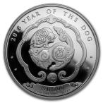 ブータン王国　戌年１オンス　.999　シルバーコイン　投資　未流通品　2018年　銀貨　コレクション コインカプセル入り