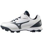 ショッピングネイビー 【人気商品】 ■ ミズノ MIZUNO 野球 ジュニア ポイントスパイク ウエーブ ライトレボ Jr. 11GP222214 ホワイト×ネイビー 【2022FW】