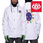 日本正規品 シックスエイトシックス スノーボードウェア ジャケット 22-23 686 MEN'S WATERPROOF COACHES JACKET White メンズ コーチジャケット