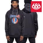日本正規品 シックスエイトシックス スノーボードウェア フーディ 22-23 686 MEN'S BONDED FLEECE PULLOVER HOODY Grateful Dead Black プルオーバー パーカー