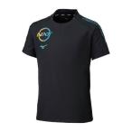 [ почтовая доставка соответствует ]MIZUNO Mizuno N-XTpi стерео ( короткий рукав | волейбол ) волейбол разогрев рубашка V2MEC500-92( черный × Capri b Lee z)