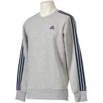 adidas アディダス （メンズ） M ESSENTIALS 3ストライプス クルーネックスウェット （裏起毛） DKQ26 Mグレイヘザー/CO