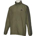 adidas アディダス M ESSENTIALS 3ストライプス ウインドブレーカージャケット （裏起毛） FKJ78 ベースGRN S15