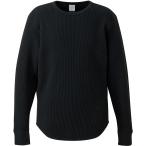 UnitedAthle ユナイテッドアスレ  メンズ ロングTシャツ  10．3オンス ヘヴィーウェイト ワッフル ロングスリーブTシャツ S〜XL 396001 ブラック