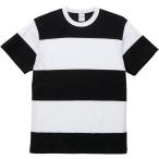 UnitedAthle ユナイテッドアスレ 5．6オンス ボーダー Tシャツ 562501 BK/WH(15CM)