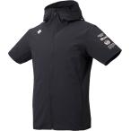 デサント DESCENTE メンズ ストレッチクロス 半袖フルジップパーカー DMMRJF16 DMMRJF16 BK