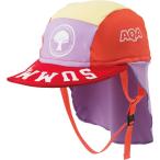 AQA エーキューエー UV DRY フラップキャップ キッズ KW4468A ピンク/パープル