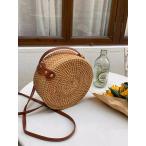 ショッピングストローバッグ バッグ レディース ショルダーバッグ ミニミニマリストストローバッグスナップボタンバケーション