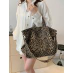 バッグ レディース ハンドルバッグ 大容量 通勤トートバッグ、新作レオパード柄、ファッショナブル シンプル カジュアル ショルダー