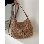 ショッピングストローバッグ バッグ レディース ショルダーバッグ カジュアル クロスボディ ストローバッグ 新作 サマー シンプル ハンドバッグ 編みバッグ