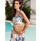 ショッピングレディ 夏 バッグ レディース クラッチバッグ 夏のビーチ ストロークラッチバッグ ボヘミアン調 かわいいフリンジ クロスボディバッグ レディ