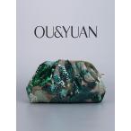 ショッピングクラッチ バッグ レディース クラッチバッグ スパンコール刺繍 フローラル プリーツ ハンドバッグ、レディースカジュアルクラッチバッグ、スタ