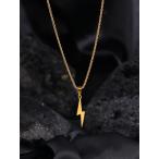 ジュエリー メンズ ネックレス 1個 ミニマリストヒップホップ ステンレス鋼 稲妻型 メンズネックレス、ホリデーギフトに最適