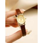 ショッピング腕時計 レディース 腕時計 レディース クォーツ レディース腕時計、楕円形ダイヤル PUストラップ、ヴィンテージクラシックビジネス女性用クォーツ腕時計