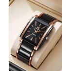 ショッピング腕時計 腕時計 メンズ クォーツ 1個 メンズファッションビジネススクエアダイヤル ステンレススチールバンド クォーツ腕時計、カジュアルで