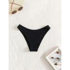  женский купальный костюм низ простой ребра вязаный бикини низ 