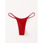  женский купальный костюм низ одноцветный рисунок задний бикини низ 