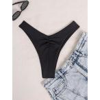  женский купальный костюм низ простой оборка. добавленный бикини низ 