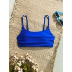 ショッピング夏休み レディース 水着 トップス 女性用夏休みビーチ無地スパゲッティストラップビキニトップ