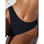  женский купальный костюм низ одноцветный рисунок tech s коричневый - бикини низ 