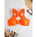  женский купальный костюм tops кручение передний беспроводной бикини tops 