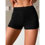  женский купальный костюм низ одноцветный рисунок ребра вязаный бикини низ 