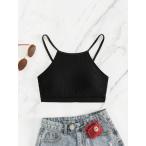  женский купальный костюм tops одноцветный рисунок ребра вязаный бикини tops 