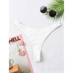  женский купальный костюм низ одноцветный рисунок - ikatto бикини низ 