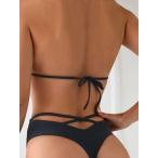  женский купальный костюм низ одноцветный ho low наружный бикини низ, пляж купальный костюм лето, лето. пляж 