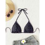  женский купальный костюм tops 2025 год женский летние каникулы пляж Leopard рисунок топ на бретелях бикини верх 