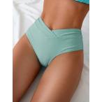  женский купальный костюм низ женский лето. пляж одноцветный asimeto Lee талия бикини низ купальный костюм низ женский хлеб ti купальный костюм женский полный 