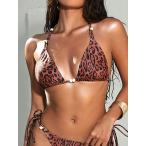  женский купальный костюм tops ba can s sexy пляж одежда вязаный Leopard рисунок топ на бретелях женский купальный костюм верх 