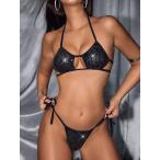  женский купальный костюм бикини комплект женский пляж одежда плавание Event металлик пляж bake-shon плавание одежда комплект 