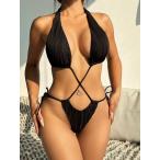  женский купальный костюм One-piece женский wave tech s коричневый sexy ho ruta- cut наружный One-piece купальный костюм, лето. пляж bake-shon