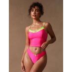  женский купальный костюм низ бикини купальный костюм низ цвет блок neon si- ключ ремешок пляж Pool Side casual день 