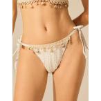  женский купальный костюм низ женский белый вязаный tech s коричневый - боковой .. бикини внизу,hitote&amp; ракушка подвеска имеется, пляж bake-shon для 