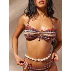  женский купальный костюм tops женский sexy . летние каникулы bohe mia рисунок передний часть металл ti tail бикини верх 