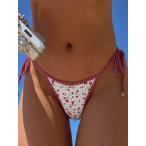  женский купальный костюм низ цветочный отделка Contrast цвет боковой Thai пляж одежда женский летний 