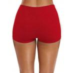  женский купальный костюм низ высокий талия retro повреждение обработка эластичность спорт casual шорты 