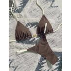  женский купальный костюм бикини комплект 2 шт. комплект женский casual пляж одежда, tech s коричневый - цвет блок metal ракушка оборудование орнамент 