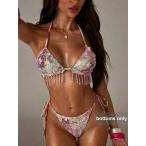  женский купальный костюм низ женский цветочный образец бикини низ бисер сетка crystal ta со стартером плавание одежда 