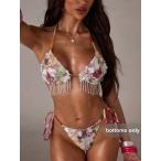  женский купальный костюм низ 1 шт женский white pearl бисер сетка кисточка One-piece купальный костюм низ 