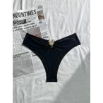  женский купальный костюм низ 26SS black metallic ru аксессуары имеется бикини низ, лето. пляж bake-shon