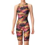 ショッピング水着 【35%OFF】アリーナ 競泳水着 AS4FRC59W BKYL サイズ女L レーシングワンピーススパッツ オールインワン ハーフレッグ WA承認