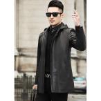 メンズ鹿革本革バイクライダースジャ...