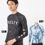 メール便OK RUSTY(ラスティ) 912483 メンズ ラッシュガード 水着 総柄プリント長袖 水陸両用 スイムウェア