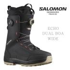 スノーボード ブーツ サロモン SALOMON ECHO DUAL BOA WIDE Spray Green/Black/Hot Coral エコー デュアル ボア ワイド ブラック 24-25 スノボ 日本正規品